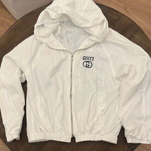 Ivory Hooded windbreaker